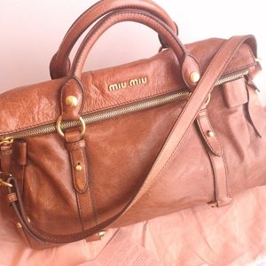 Miu Miu Vitello Shine Fiordaliso Bag